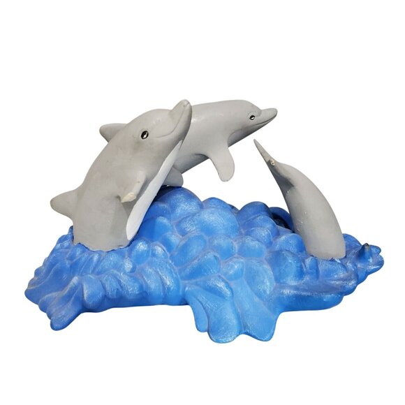 Vintage Gator Ceramic Molds Dolphin Jumping Sculpture Figurine Handmade Painted - Picture 2 of 8